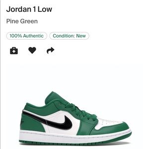 Jordan 1 Low Pine Green
